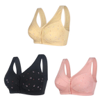 ✨【Cumpără 1 primești 2 gratis】💞[40-105kg]Sutien elegant din bumbac cu nasturi în față pentru femei de vârstă mijlocie