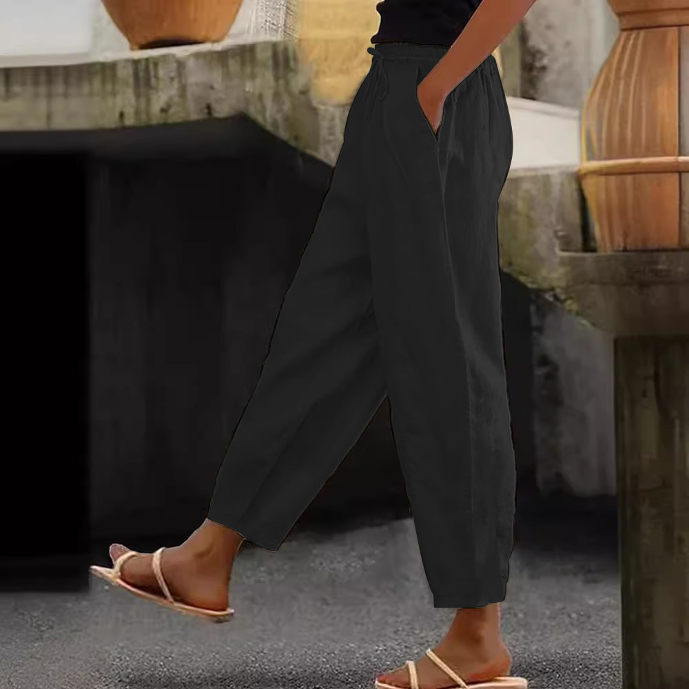 💕Reducere -48%💕【40-120kg】Pantaloni casual damă din bumbac și in ✅️Plată la livrare