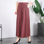 ❤️【M-5XL】2026 Pantaloni noi de dama de vară picioare late mătase de gheață până la glezne