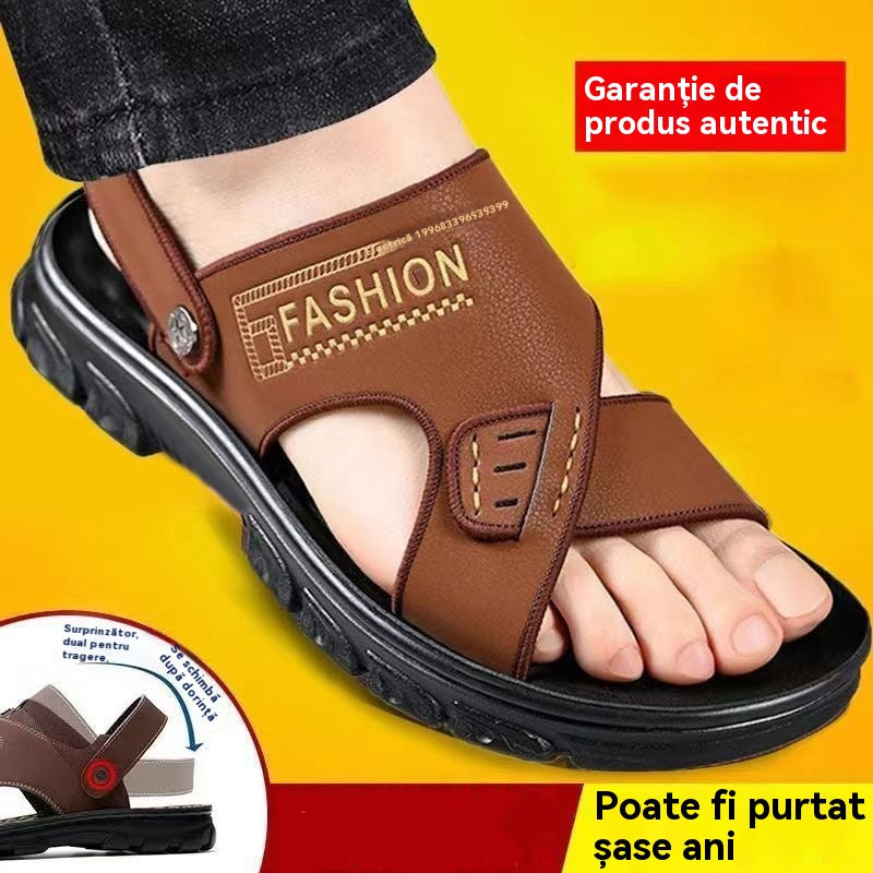 🔥Mega lichidare – 1+1 gratis, profitați înainte de epuizare🔥【38-47】Sandale de plajă din piele cu talpă groasă pentru bărbați