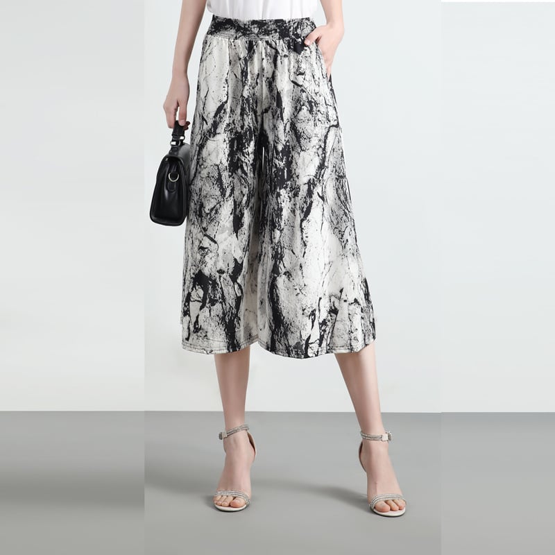 ❤️❤️【M-5XL】2026 Noi pantaloni largi imprimați cu talie înaltă
