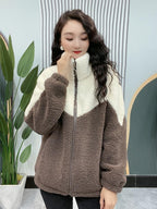 🔥🐏【M-4XL】Jachetă de iarnă fleece, jachetă de bumbac, geacă de bumbac îngroșată din lână de miel, jachetă caldă