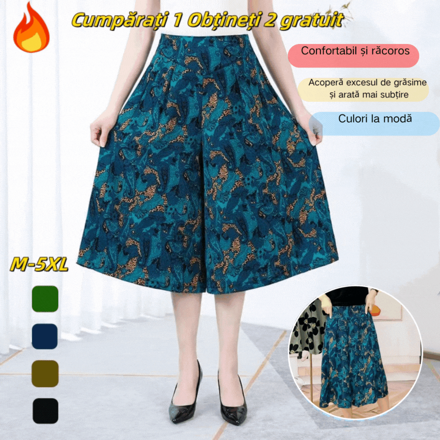 ❤️❤️【M-5XL】2026 Noi pantaloni largi imprimați cu talie înaltă