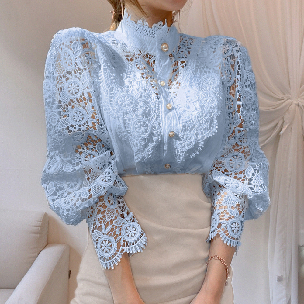 💘😍【S-3XL】2026 cămașă nouă din dantelă cu flori goale