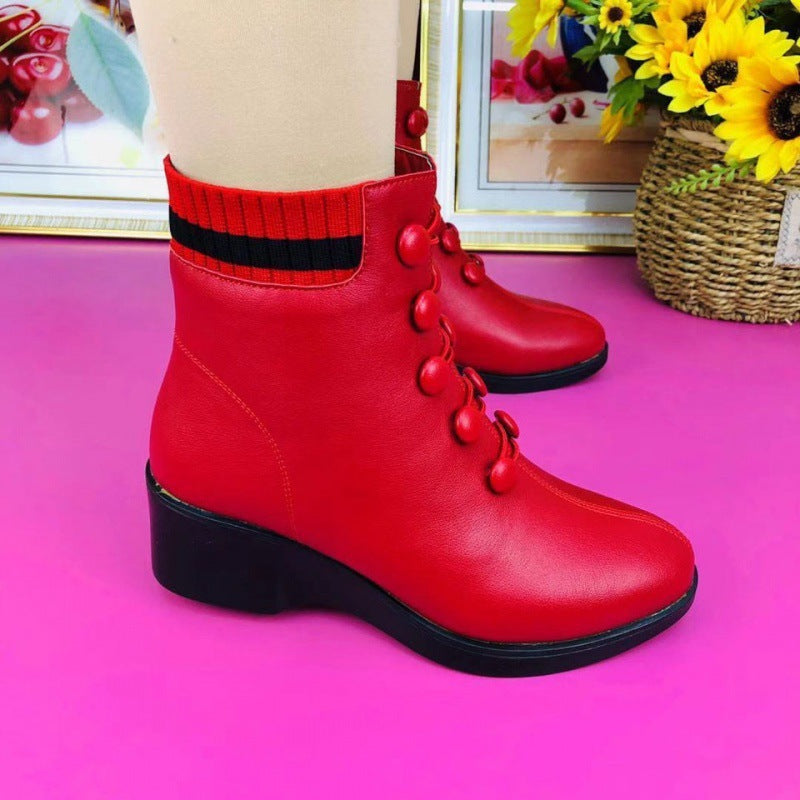 👢【35-41】2026 Toamnă și Iarnă Cizme populare din piele moale cu toc înclinat pentru femei