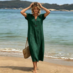 ✨【S-3XL】Rochie elegantă din in și bumbac – Confort și prospețime